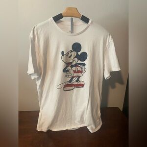Disney Patriotic Mickey Mouse White Tee Adult Large